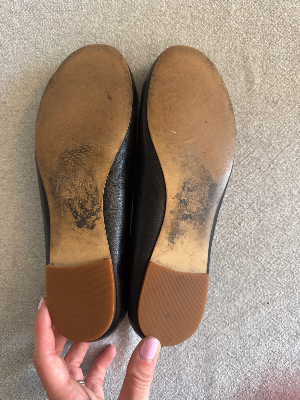 J. Crew Black Leather Ballet Flats with Bow Detail - Picture 3 of 4